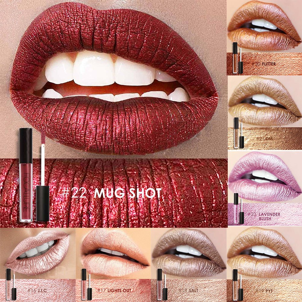 10 Waterproof Long Lasting Nude Matte Liquid Lipstick Metallic Colors Lip Gloss