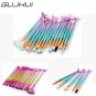 15PCS Fish Tail Makeup Brush Eyeshadow Eyeliner Blush Face Lip Cosmetics