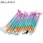 15PCS Fish Tail Makeup Brush Eyeshadow Eyeliner Blush Face Lip Cosmetics