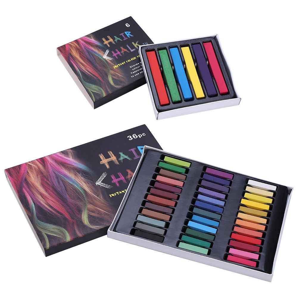 Kit 6/24/36 Colors Non-toxic Temporary Hair Color Chalk Pastels Salon DIY LY