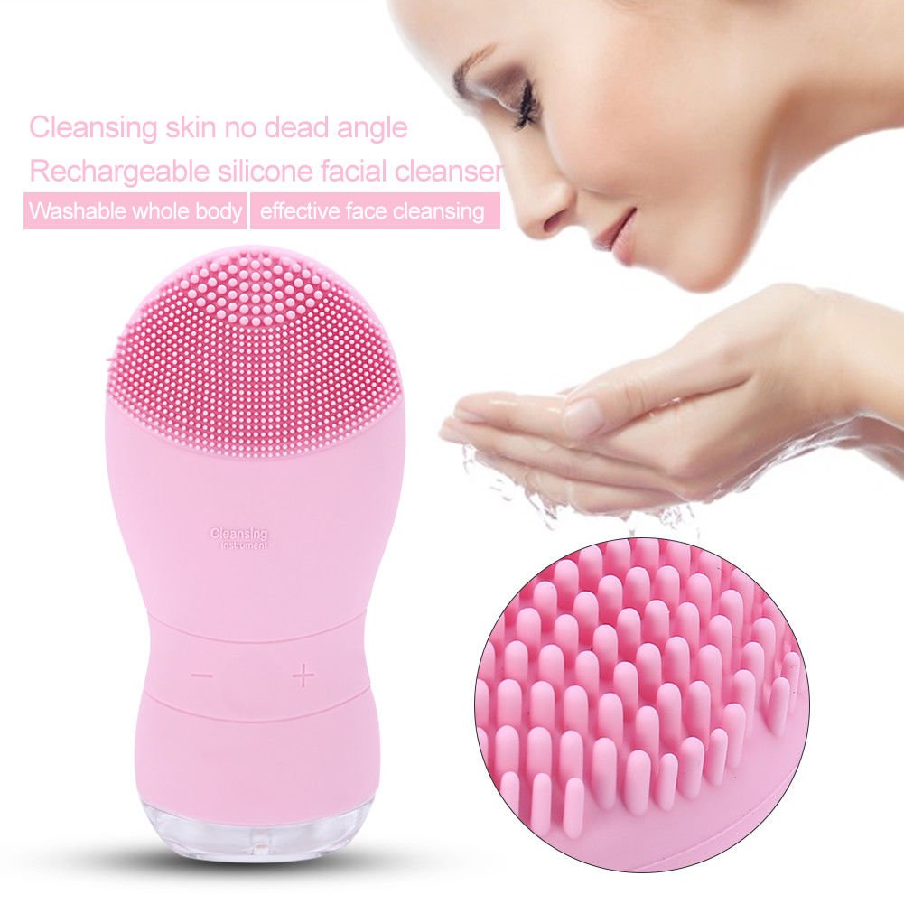 Soft Silicone Facial Cleansing Brush Electric Face Massager Cleanser Waterproof