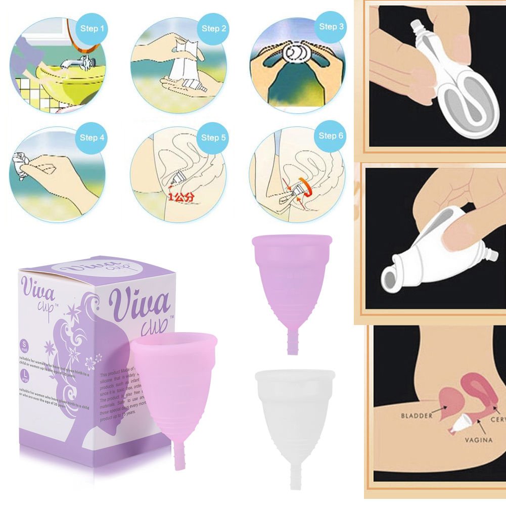 3 Colors Reusable Silicone Female Leakproof Menstrual Cup Menstruation Health