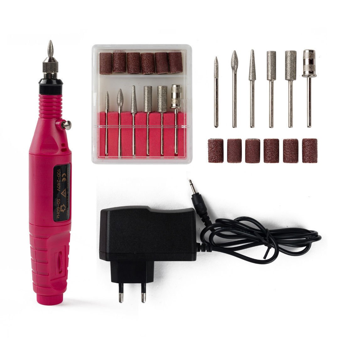 Nail Electric Art Drill File Machine Manicure Set Grinding Polishing Tool +Bits