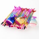 6pcs Fashion Beauty Colorful Fish Tail Shadow Soft Cosmetic Makeup Brush Set Kit
