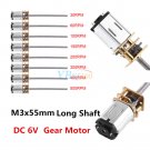 DC6V 30-500RPM Mini Metal Gear Motor Long Shaft Screw Thread M3x55mm w/ Gear Box