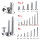 50pcs SS304 M2.5 M3 M4 Countersunk Flat Head Torx Drive Machine Screw Bolt A2-70