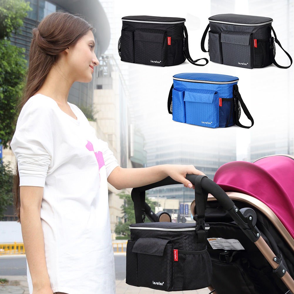 Nylon Thermal Insulation Mummy Shoulder Bag Diaper Waterproof Hanging Stroller