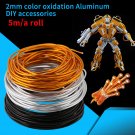 5 Meters Roll 2mm Colorful Aluminum Wire for DIY Craft Wrap Jewellery Making coi