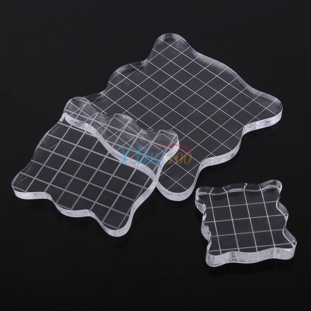 1pc Handmade Square Transparent Scrapbook Clear Stamp Pad DIY Tool Acrylic Block