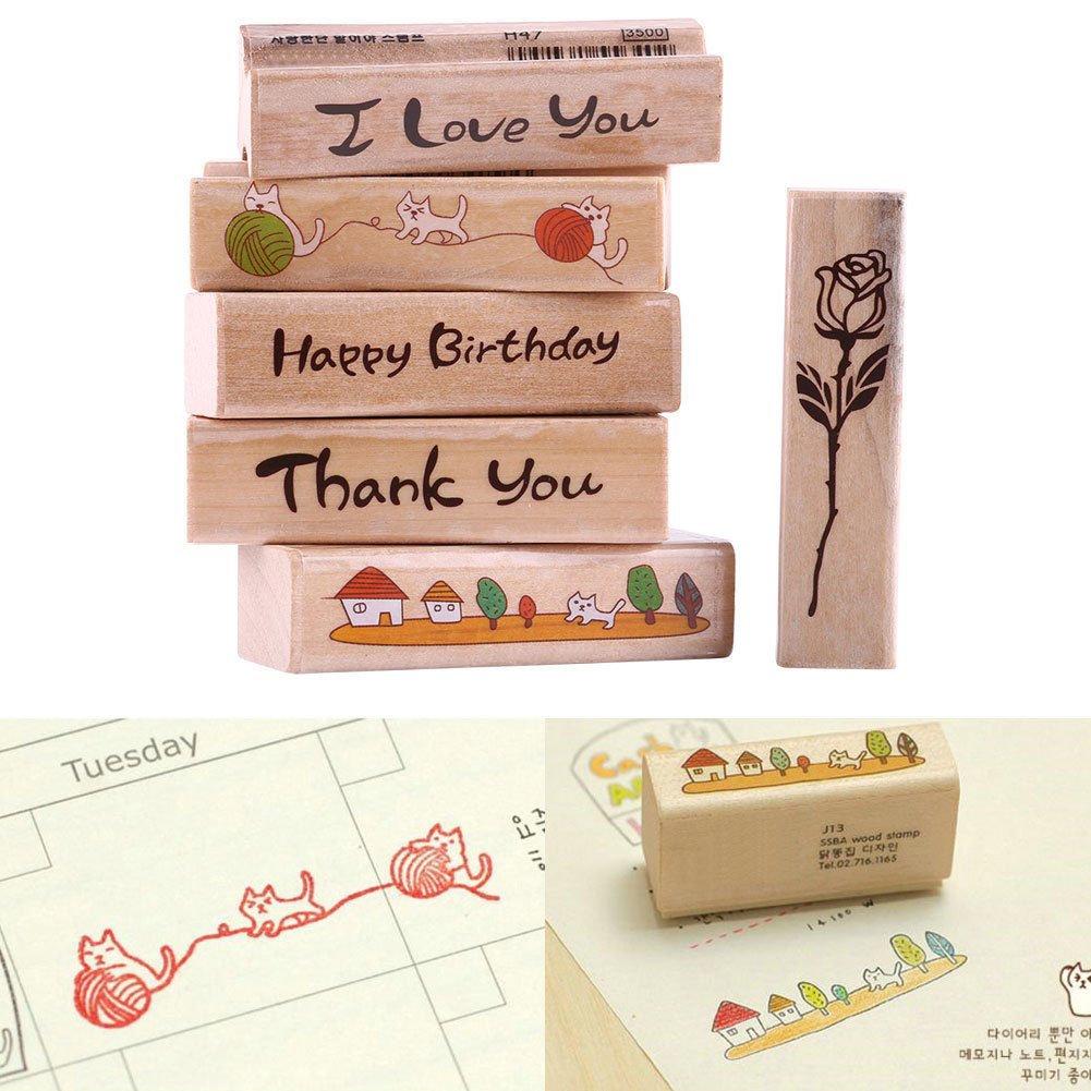 Cute Wood Rubber Mounted Stamp fr DIY Crafts Scrapbooking Card Making Tags Gifts