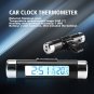 Mini LCD Clock Thermometer Automotive Digital Backlight Monitor Clip-on Vehicle