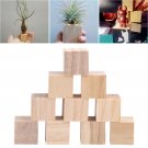 10/25/25mm Unfinished Wooden Square Blocks Mini Cubes for Woodwork Craft DIY coi