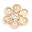 100pcs Wood Butterfly Handmade 2 Holes Wooden Buttons Sewing Scrapbooking DIY em