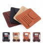 Car PU Leather Sun Visor Organizer Pouch Bag Card Storage Glasses Holder Clip