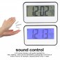 6" LCD Display Digital Alarm Clock Thermometer w/Sound Control Backlight Bedroom