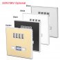 36/220V 4 Ports LED Light USB Charger Wall Socket Charger Station W/LED Light