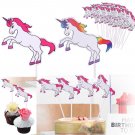 24X Unicorn Cartoon Cake Cupcake Chocolate Topper Decoration For Birthday Party
