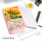 900mL 2 Layers Plastic Food Kids Lunch Box Food Storage Container w/Spoon