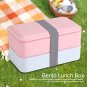 900mL 2 Layers Plastic Food Kids Lunch Box Food Storage Container w/Spoon