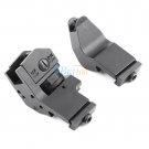 1pc Black Front and Rear 45 Degree Offset Adjustable Tactics Iron Sight Set Kit
