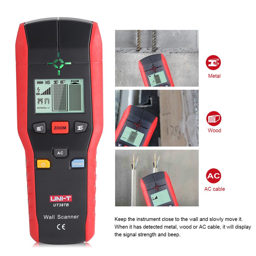 8.7" UT387B Wall Detector Scanner Wood Metal AC Cable Electric Wire Detecting