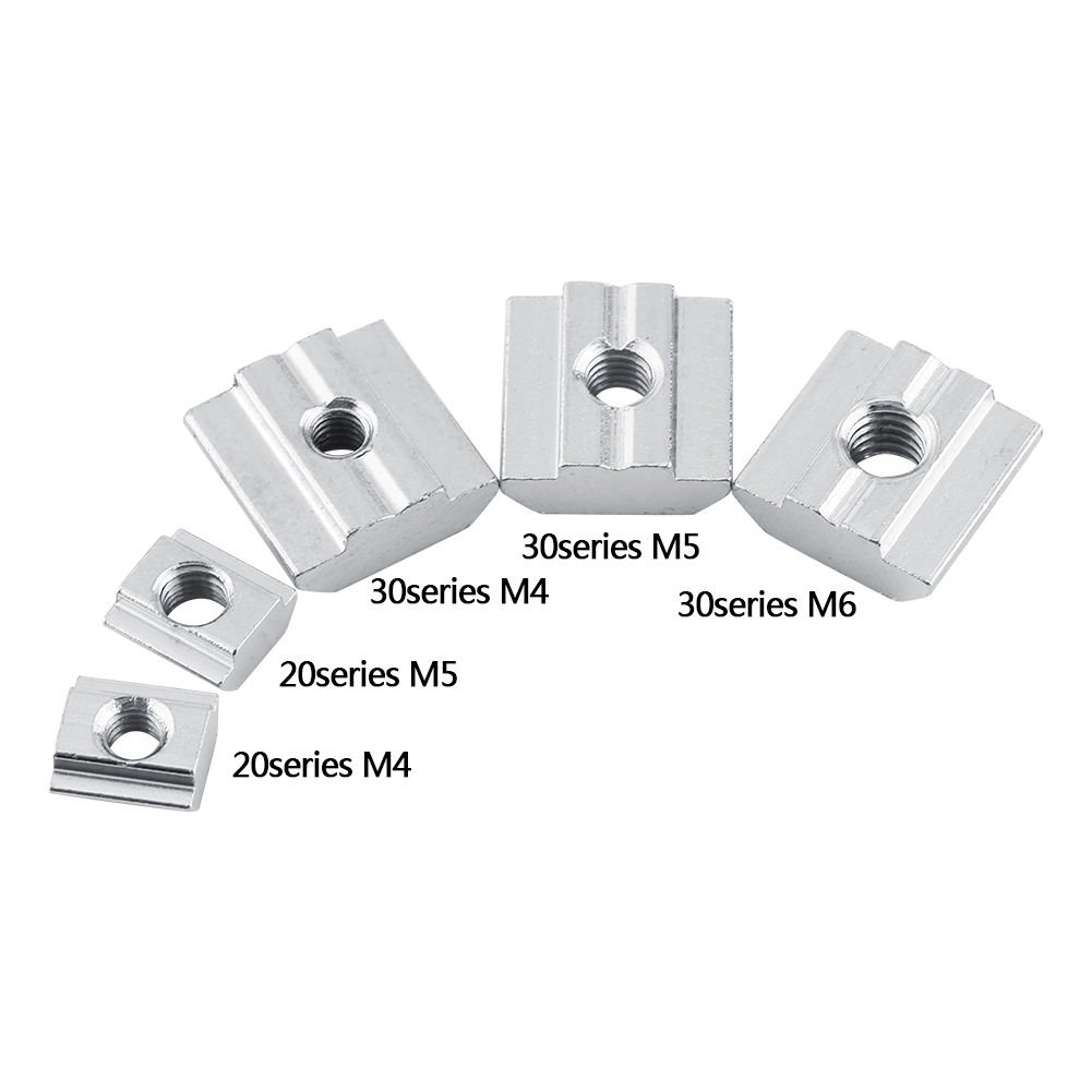50pcs T Sliding Nut Block M4 M5 M6 for European Standard Aluminum Profile Slot e