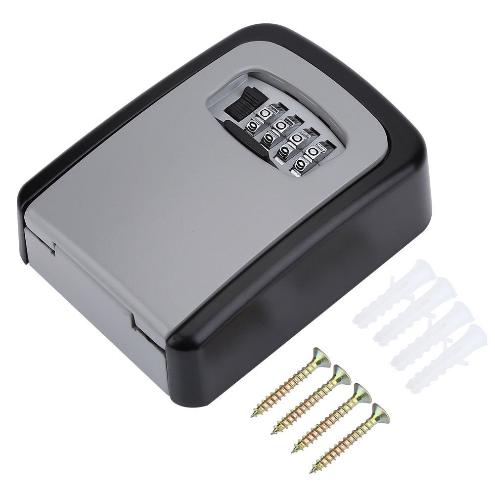 Safe Security 4 Digit Wall Mount Holder Password Hook Storage Key Lock Box Case