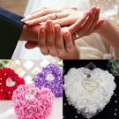 Romantic Rose Wedding Favors Heart Shaped Pearl Gift Ring Box Pillow Cushion