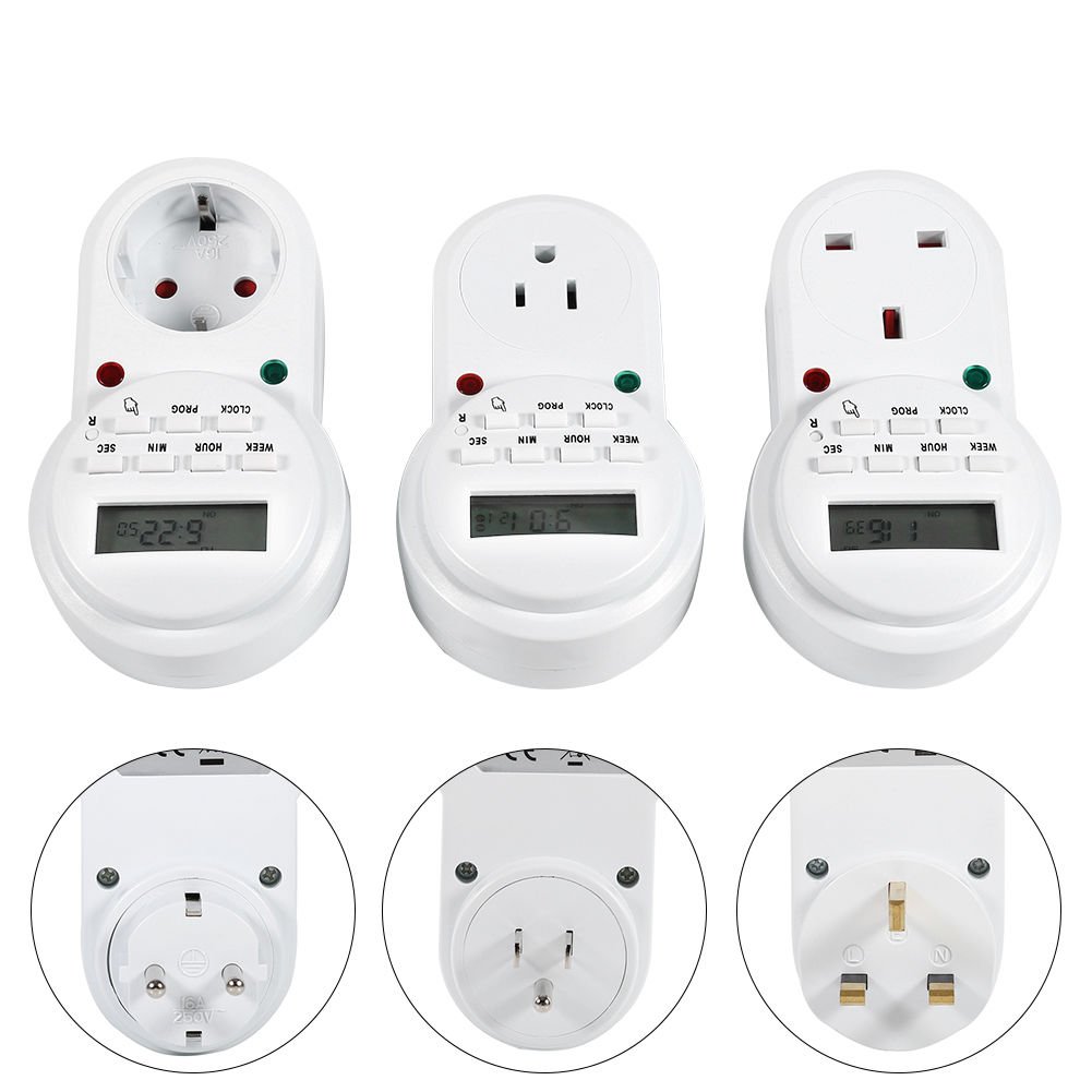 IP20 Digital Electronic Plug-in Type Hours Timer Switch Socket Outlet Controller