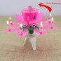 Romantic Rotating Musical Flower Cake Decor Candles Happy Birthday Party Lights