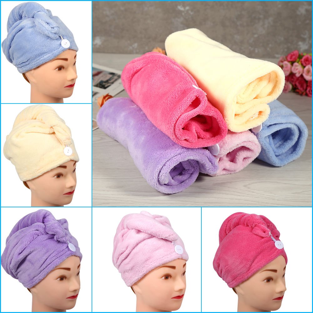 Micro Fiber Hair Quick Drying Wrap Towel Turban Hat Cap Sauna Spa Tub Twist Bath
