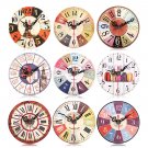 Vintage Wooden Round Wall Clock Antique Home Living Room Office Wall Table Decor