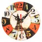 Vintage Wooden Round Wall Clock Antique Home Living Room Office Wall Table Decor