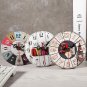 Vintage Wooden Round Wall Clock Antique Home Living Room Office Wall Table Decor