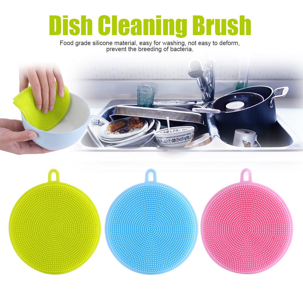 4.5inch Silicone Smart Sponge Dish Multipurpose Food Grade Antibacterial Kitchen