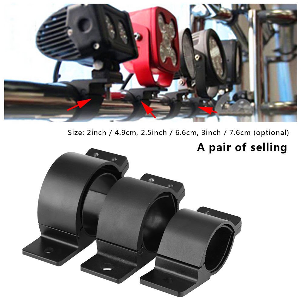 2x Car Off Road Bull Bar Lights Headlight Driving Lamp Mounting Bracket Clamps