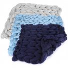 50*50cm DIY Handmade Knitted Blanket Wool Thick Line Throw Gift For Bedroom