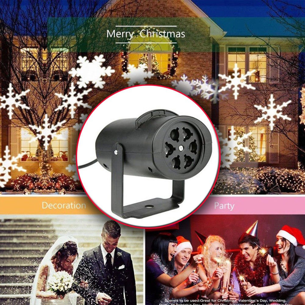Outdoor Moving Snowflake LED Laser Light Projector Landscape Xmas Garden Decor