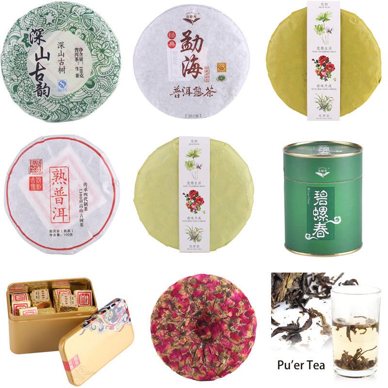 Chinese Yunnan Pu-er Raw/Ripe Tea Cake Flower Tea Cake for Family Friend Gift