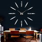 Large Modern Art Design DIY 3D Mirror Wall Clock Luxury Home Office Room Decor