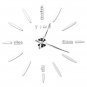 Large Modern Art Design DIY 3D Mirror Wall Clock Luxury Home Office Room Decor