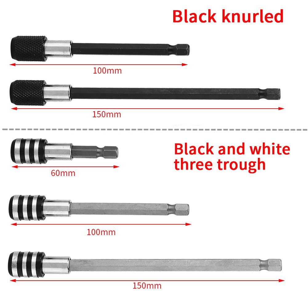 1/4" Hex Shank Quick Release Screwdriver Extension Dirll Bit Holder 60/100/150mm