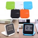 Digital Alarm Clock With Temperature Calendar Date Week Foldable Tabletop Travel