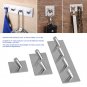 Silver Stainless Steel Adhesive Hook Bathroom Kitchen Towel Hanger Wall Mount