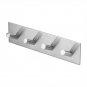 Silver Stainless Steel Adhesive Hook Bathroom Kitchen Towel Hanger Wall Mount