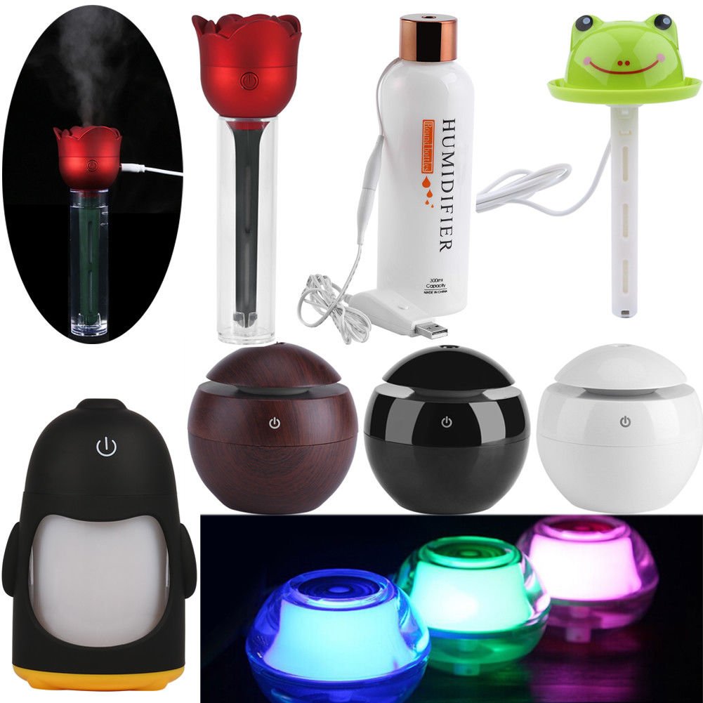 Air Aroma Essential Oil Diffuser Ultrasonic Aromatherapy Humidifier Rose Shap