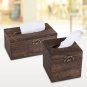 Wooden Retro Tissue Box Paper Napkin Holder Case Dispenser Vehicle Car Decor