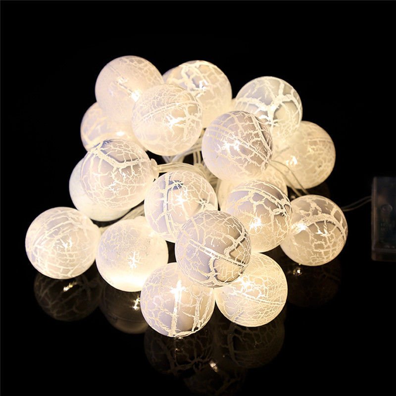 20 LEDS Crystal Ball Solar LED Xmas Fairy String Light Garden Patio Lawn Decor