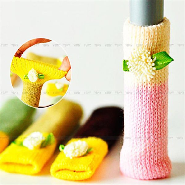 4pcs Knit Wool Floor Protector Knit Chair Table Leg Foot Sock Sleeve Cover NEW