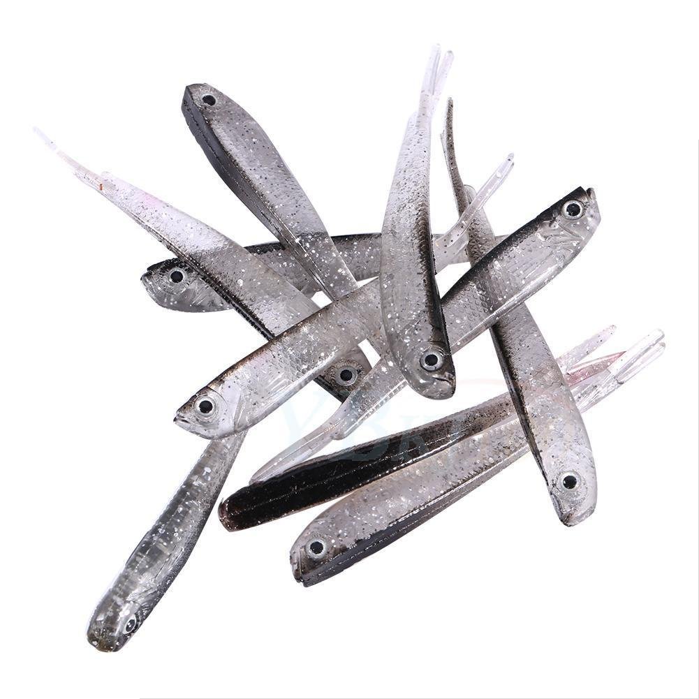 10/20/30pcs 75mm Soft PVC Tiddler Bait Minnow Fish Fishing Lures Saltwater Lures
